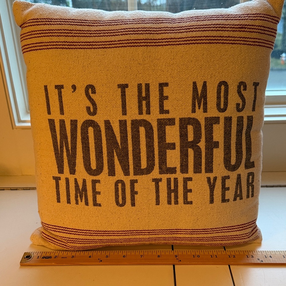 Primitives by Kathy Festive Cream and Brown Pillow